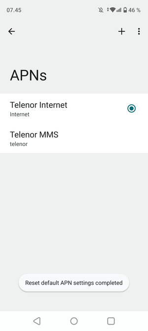 Your phone will reset to default Internet and MMS settings