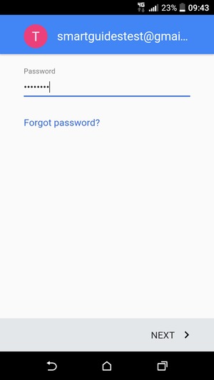 Enter your password and select NEXT