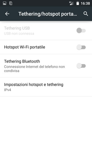 Seleziona Hotspot Wi-Fi portatile