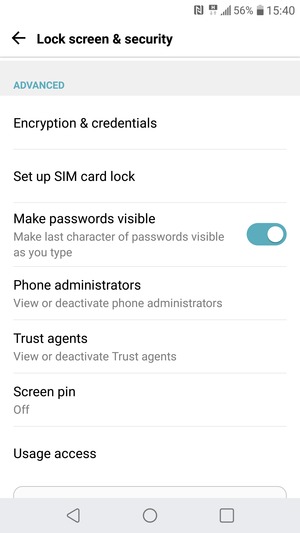 To change the PIN for the SIM card, return to the Lock screen & security menu and select Set up SIM card lock