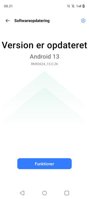 Hvis din telefon er opdateret, vil du se følgende skærmbillede
