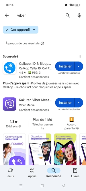 Sélectionnez l'appli