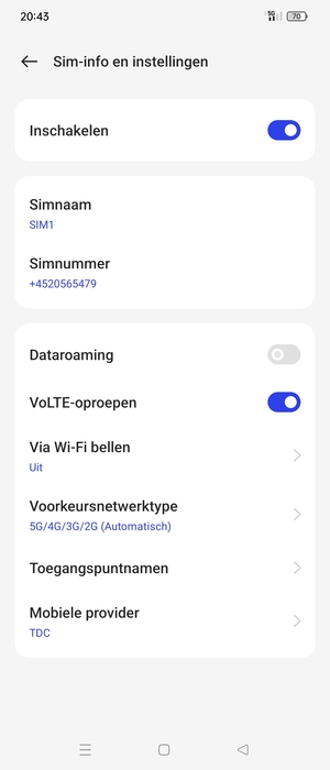 Om van netwerk te wisselen in geval van netwerkproblemen, selecteert u Mobiele provider