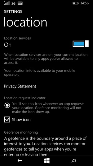 Turn off Location services