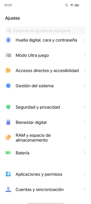 Desplácese y seleccione Gestión del sistema