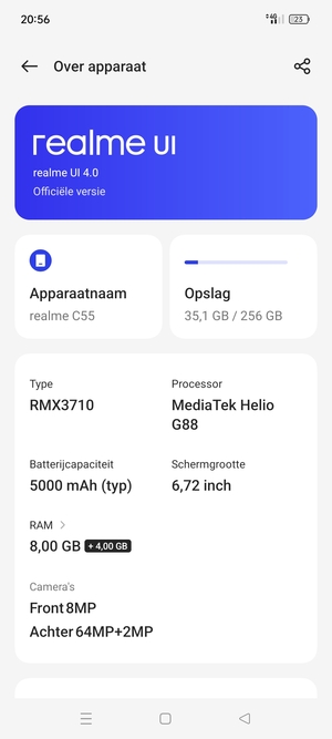 Selecteer realme UI