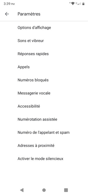 Sélectionnez Messagerie vocale