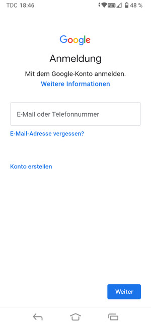 Geben Sie Ihre E-Mail-Adresse ein und wählen Sie Weiter