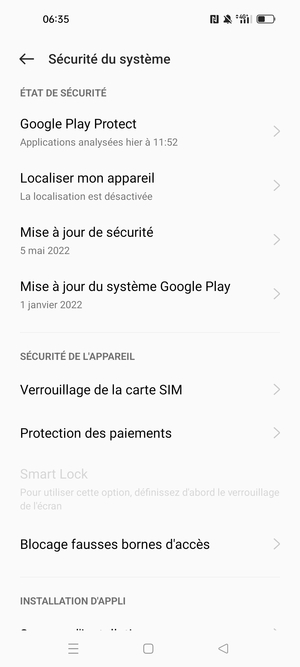 Sélectionnez Verrouillage de la carte SIM