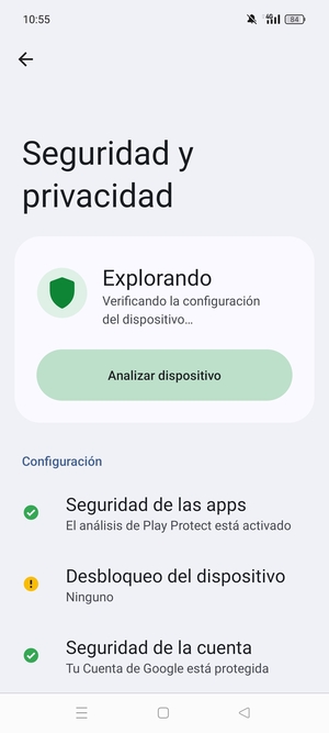 Para activar su bloqueo de pantalla, vaya al menú Seguridad y privacidad y seleccione Desbloqueo del dispositivo