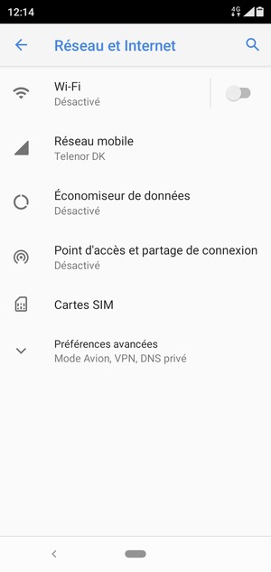 Sélectionnez Point d'accès et partage de connexion