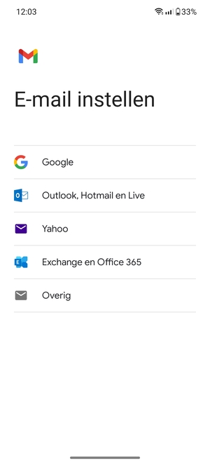 Selecteer Outlook, Hotmail en Live