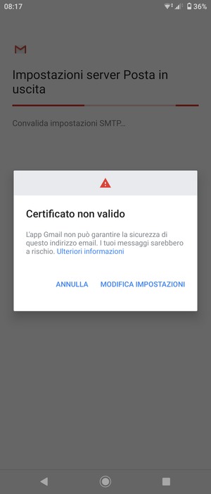 Seleziona MODIFICA IMPOSTAZIONI