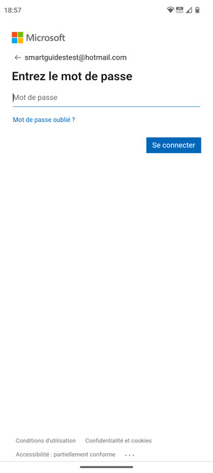 Saisissez votre mot de passe et sélectionnez Se connecter