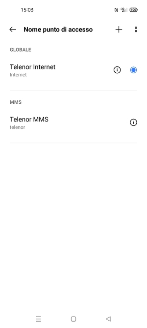 Il tuo telefono è ora stato configurato per gli MMS
