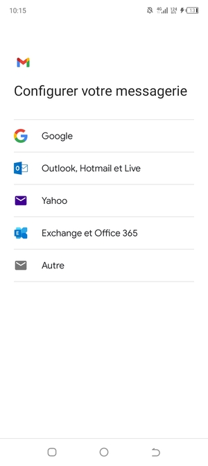 Sélectionnez Exchange et Office 365