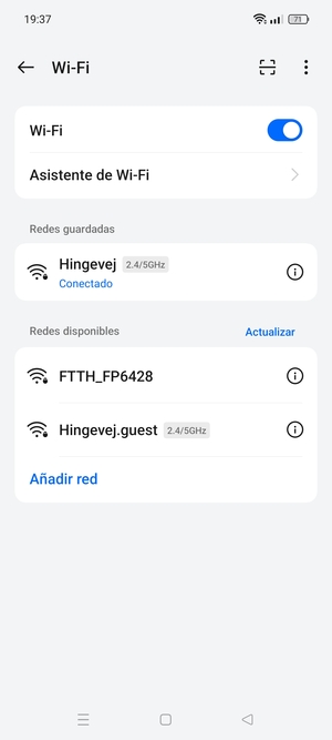 Ahora está conectado a la red Wi-Fi