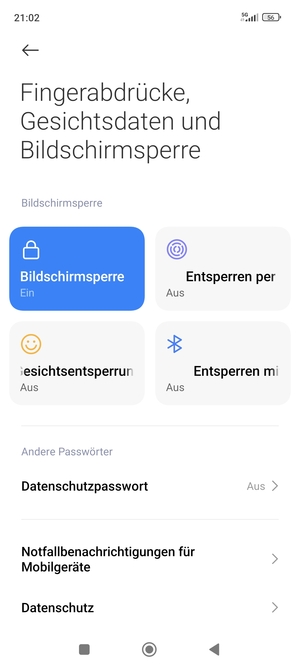 Ihr Handy ist jetzt mit einer Bildschirmsperre gesichert