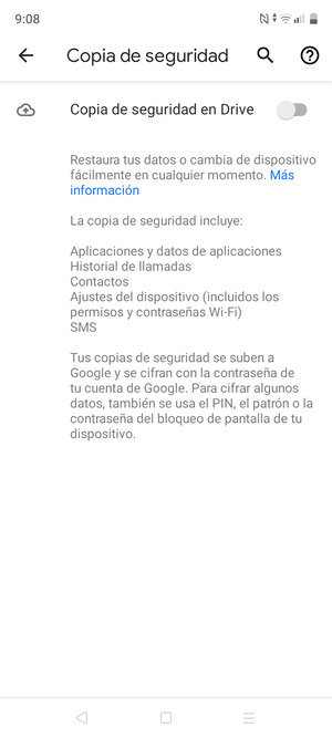 Active Copia de seguridad en Drive