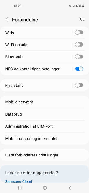 Vælg Mobilt hotspot og internetdel.