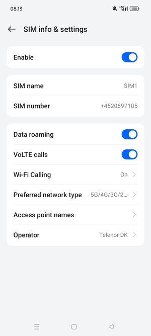 Turn Data roaming on or off