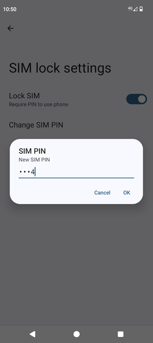 Enter your New SIM PIN and select OK