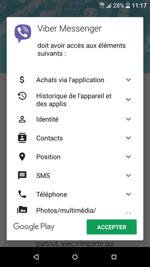 Sélectionnez ACCEPTER