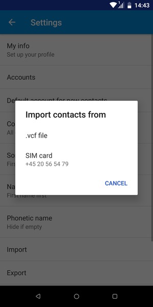 Select SIM card